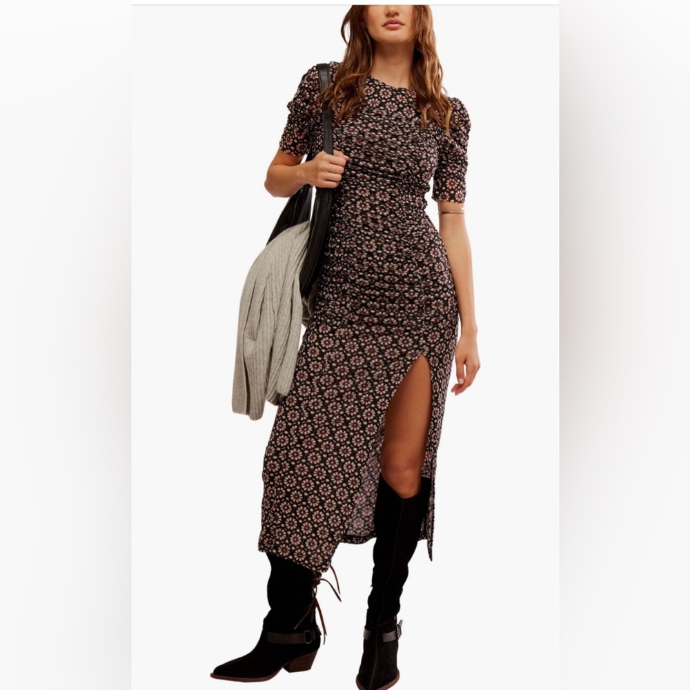 NWT Free People Briella Floral Side Slit Dress size XL